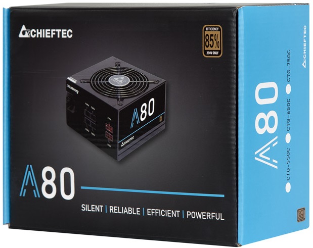 Блок питания Chieftec 750W (CTG-750C, 85+, 120mm, 20+4+4+4, 2xPCI-E 6+2pin, 6*SATA, 4*HDD, 2*FDD, Modular) RTL