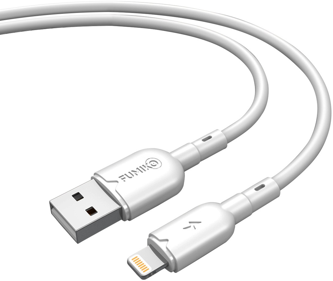 Кабель USB 2.0 Am - Lightning 1.0m (FCA04-05, 3A, быстрая зарядка, white) FUMIKO