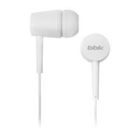 Наушники BBK EP-1002S (затычки, без микрофона, 1.2m, white)