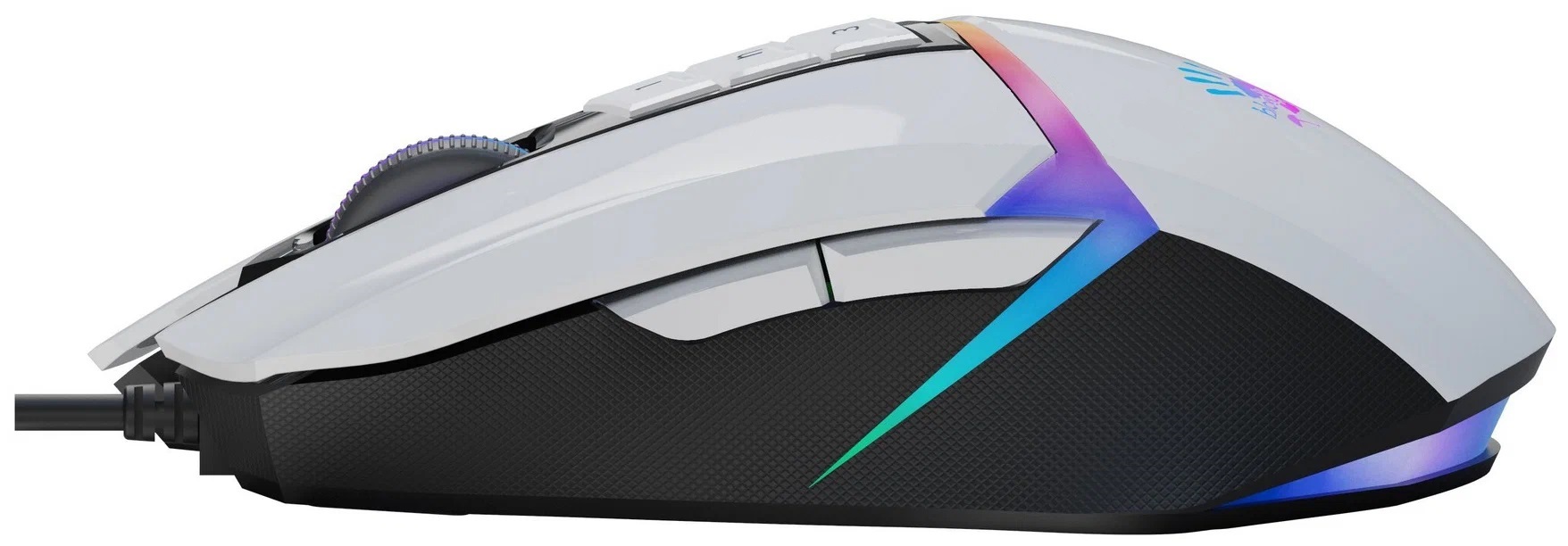 Мышь A4Tech Bloody W60 Max (USB, optical, 10000dpi, игровая, RGB подсветка, программируемая, 1.9m, panda white)