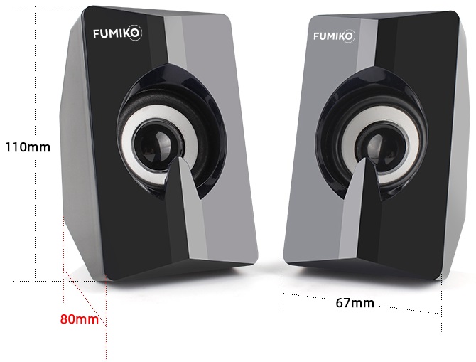 Колонки FUMIKO LIBRA (6W, USB, подсветка, black)