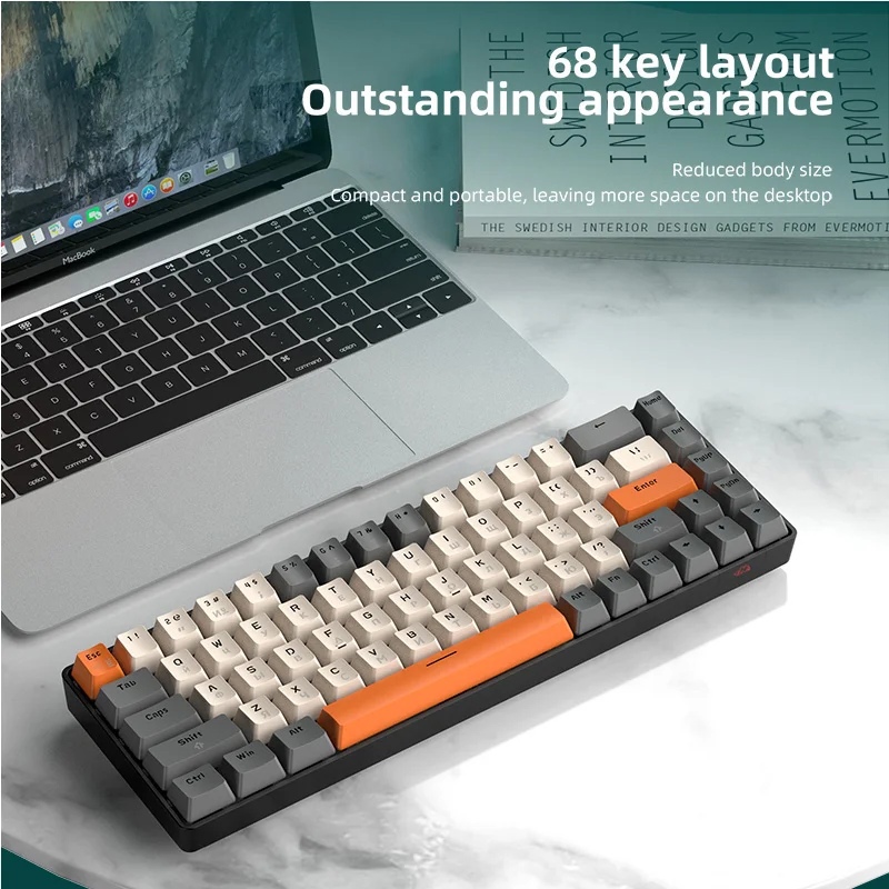 Клавиатура Ziyoulang T8 (USB, механическая, RED Switch, подсветка, игровая, white)