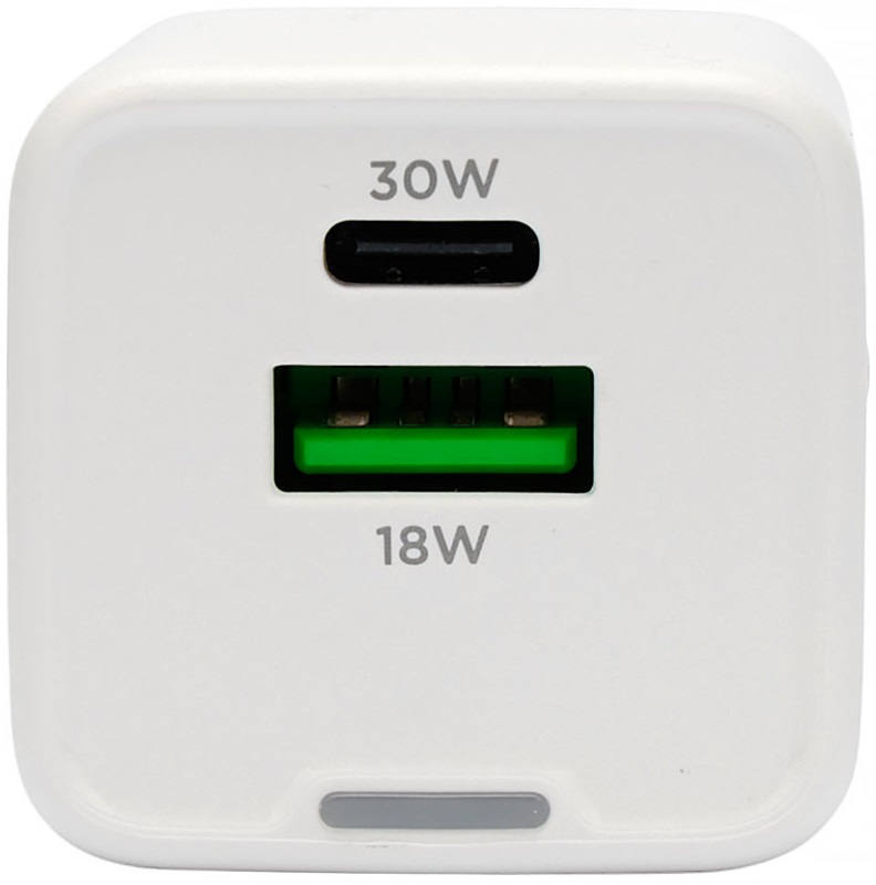 Адаптер питания скоростной Cablexpert MP3A-PC-63 (100-240V - USB, USB Type-C, 5V-3А, 9V-3A, 12V-2.5A, 15V-2A, 30W, быстрая зарядка, QC4.0, PD3.0, GaN, white)