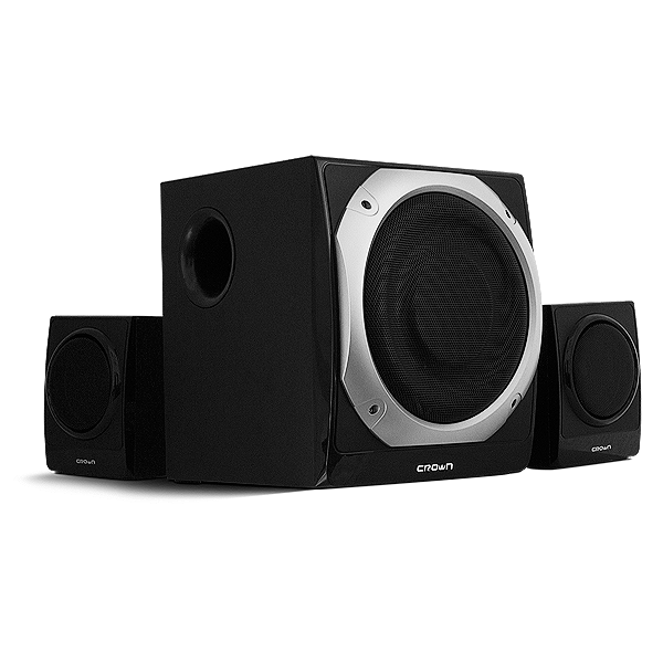 Колонки Crown CMS-353 (20W+10W*2, SD/MMC/USB, ПДУ, FM, black-silver)