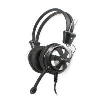 Наушники A4Tech HS-28-2 (накладные закрытые, c микрофоном, 1.8m, black-silver)