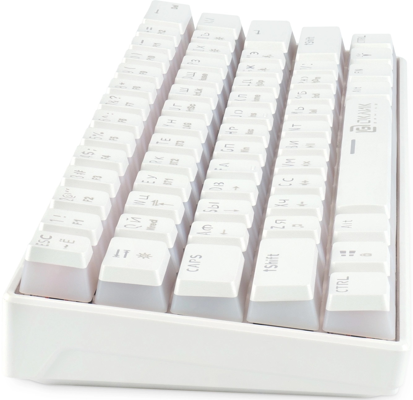 Клавиатура Oklick K763W (USB / Bluetooth 5.0(3.0) / 2.4GHz, механическая, аккумулятор 1450mAh (до 5 дней беспрерывной работы), регулируемая RGB подсветка, игровая, мультимедийная, Anti-Ghosting, 1.8m, white)