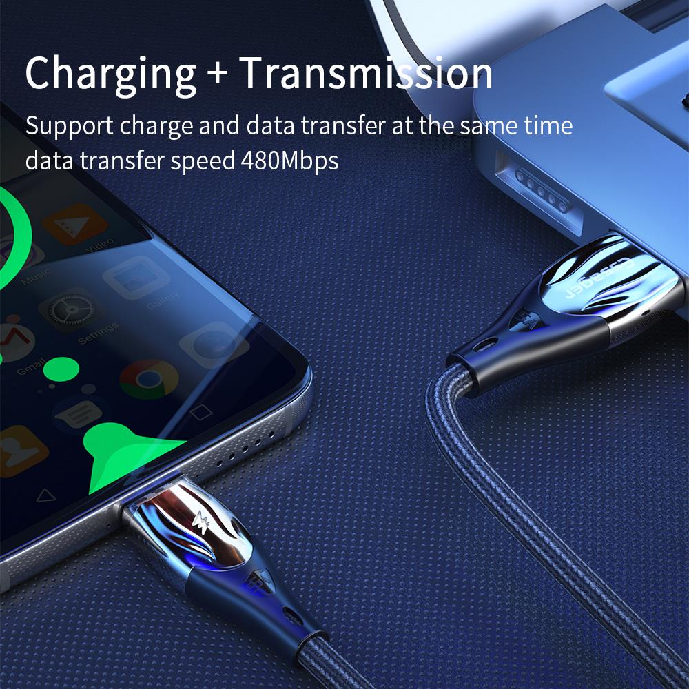 Кабель USB 3.0 Am - Type-C 1.0m (EXCCXT-LD01, 5A, быстрая зарядка, нейлоновая оплётка, магнитный, black) Essager