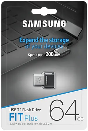 Флеш накопитель USB 3.1 64Gb Samsung FIT Plus (MUF-64AB/APC, 300MB/s, black)