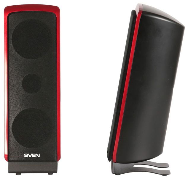 Колонки Sven MS-1040 (black-red, 2x15W, Subwoofer 30W, пульт ДУ)