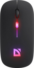 Мышь беспроводная Defender Touch MM-997 (Bluetooth5.2/2.4GHz, optical, 1600dpi, аккумулятор 500mAh, бесшумный клик, подсветка, soft-touch, black)