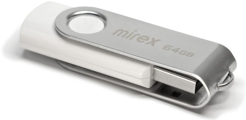 Флеш накопитель USB 2.0 64Gb Mirex Swivel (white)