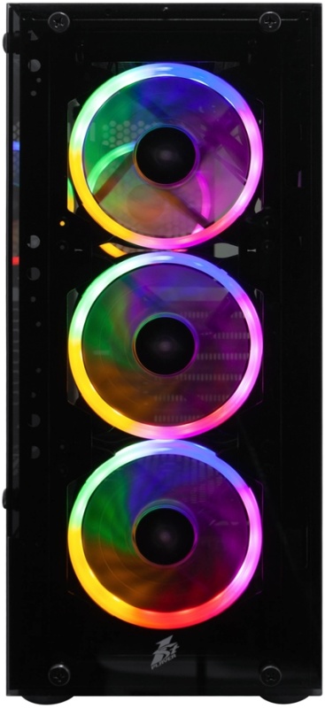Корпус 1STPLAYER FIRE DANCING V2-A (V2-A-4R1) (без БП, ATX, USB3.0, 4x rainbow LED Fan, black)