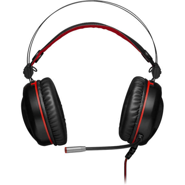 Наушники Redragon MINOS (полноразмерные закрытые, подключение по USB, c микрофоном, игровые, виртуальный объёмный звук 7.1, 2m, black-red)