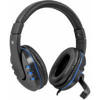 Наушники Defender Warhead G-160 (полноразмерные закрытые, с микрофоном, игровые, 2.5m, промо-код "War Thunder", black-blue)