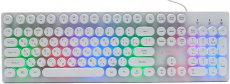 Клавиатура Gembird KB-240L-W (USB, радужная подсветка, мультимедийная, 1.5m, white)