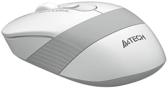 Мышь A4Tech Fstyler FM10S (USB, optical, 1600dpi, бесшумный клик, 1.5m, white-grey)
