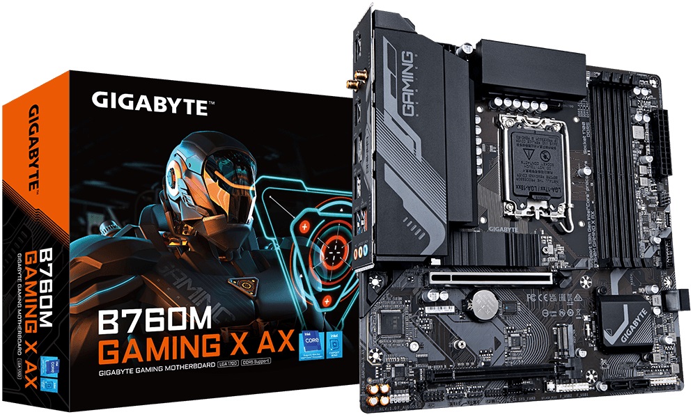 Материнская плата Gigabyte B760M GAMING X AX (s1700, DDR5, mATX) RTL