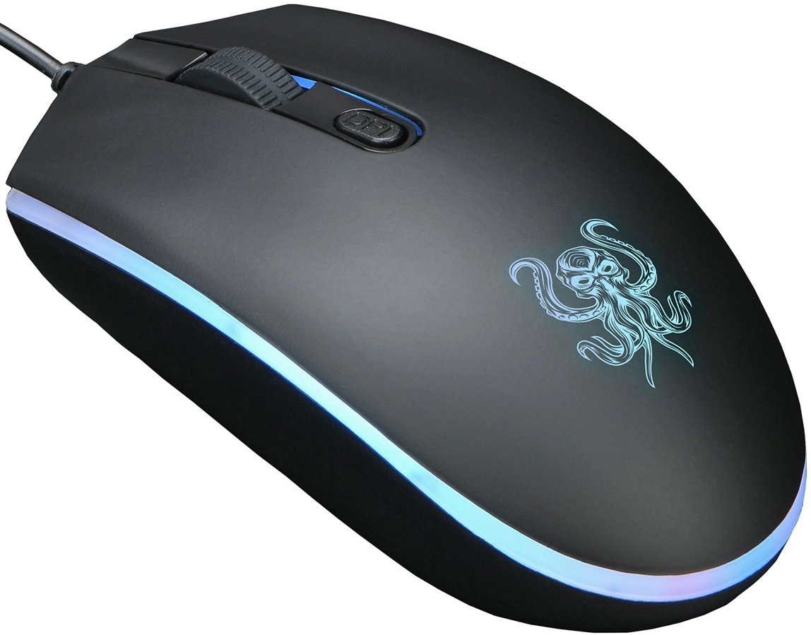 Мышь Oklick OCTA 706G (USB, optical, 1600dpi, игровая, подсветка, soft-touch, 1.5m, black)