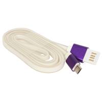 Кабель USB 2.0 Am - micro USB 1.0m (CC-mUSBp1m, мультиразъём, силиконовый шнур, пакет, white-purple) Cablexpert
