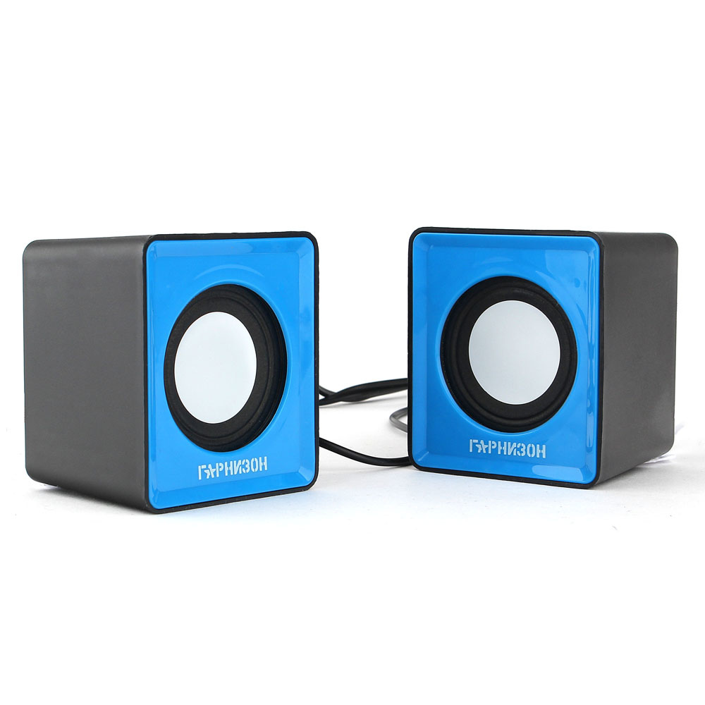 Колонки Гарнизон GSP-100 (2x1W, USB, black-blue)