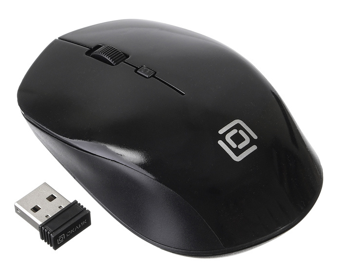 Мышь беспроводная Oklick 565MW (optical, 1600dpi, AA, glossy-black)