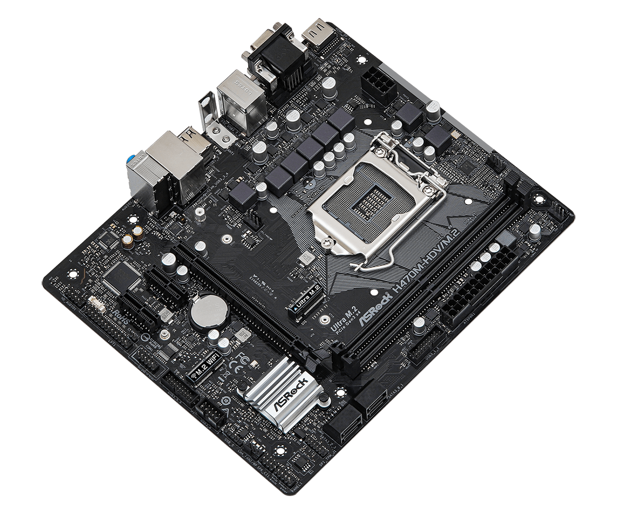 Материнская плата ASRock H470M-HDV/M.2 (s1200, mATX) RTL
