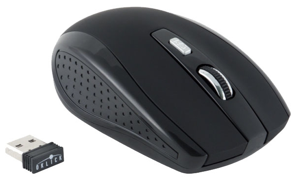 Мышь беспроводная Oklick 455MW (optical, 1600dpi, 2xAAA, black)
