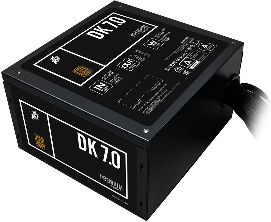 Блок питания 1STPLAYER 700W (PS-700AX, 80+ Bronze, 120mm, 20+4+4+4+4+4pin, 4*PCI-E 6+2pin, 6*SATA, 3*HDD) RTL