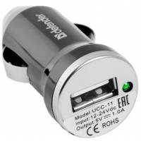 Зарядное устройство от прикуривателя Defender UCС-11 (1 USB разъём, 1A, кабель micro USB в комплекте, black)