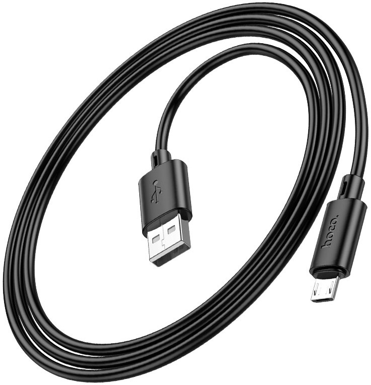 Кабель USB 2.0 Am - micro USB 1.0m (X88 Gratified, 2.4A, black) hoco