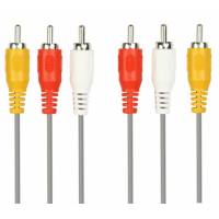 Кабель аудио джек 3 RCA --> 3 RCA, 5.0m (KA-235-100, grey) Smartbuy