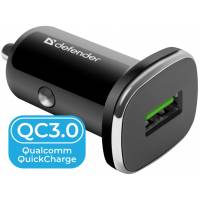 Зарядное устройство от прикуривателя Defender UCA-91 (12-24V, 1 USB разъём, 3A, 18W, QC3.0, black)