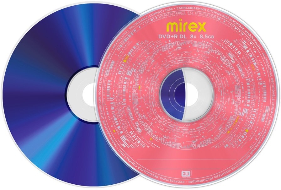 Диск DVD+R DL Mirex (8.5Gb, Dual Layer, 8x, 1шт., конверт)