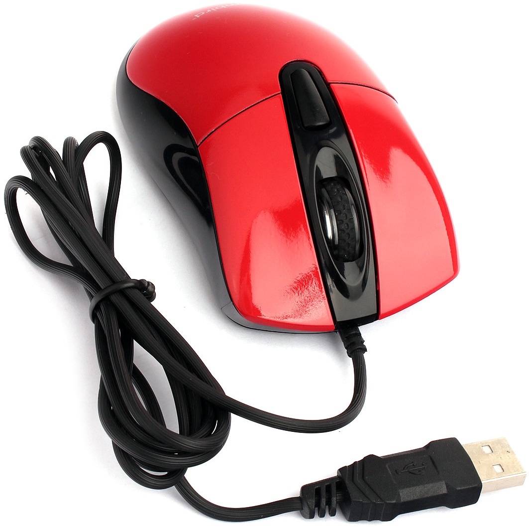 Мышь Gembird MOP-415-R (USB, optical, 2400dpi, 1.4m, black-red)