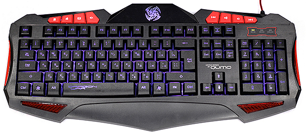 Клавиатура QUMO Axe K03 (USB, регулируемая подсветка, игровая, black)