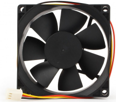 Вентилятор Gembird FANCASE (80x80x25mm, sleeve, 2600rpm, 35dBa, 3pin, black) OEM