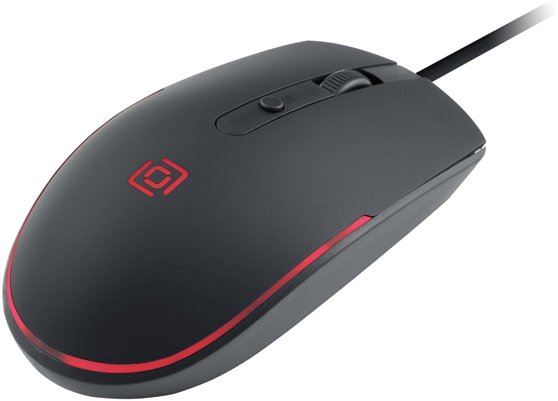 Мышь Oklick 100M (USB, optical, 1600dpi, подсветка, soft-touch, 1.6m, black)