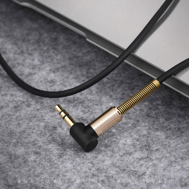 Кабель аудио 3.5mm Jack (m) - 3.5mm Jack (m) 1.0m (UPA02 Spring, black) hoco