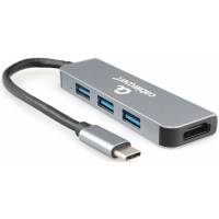 USB 3.0 HUB (A-CM-COMBO2-01, Type-C, 3xUSB3.2 + HDMI, 4K, металл, grey) Cablexpert
