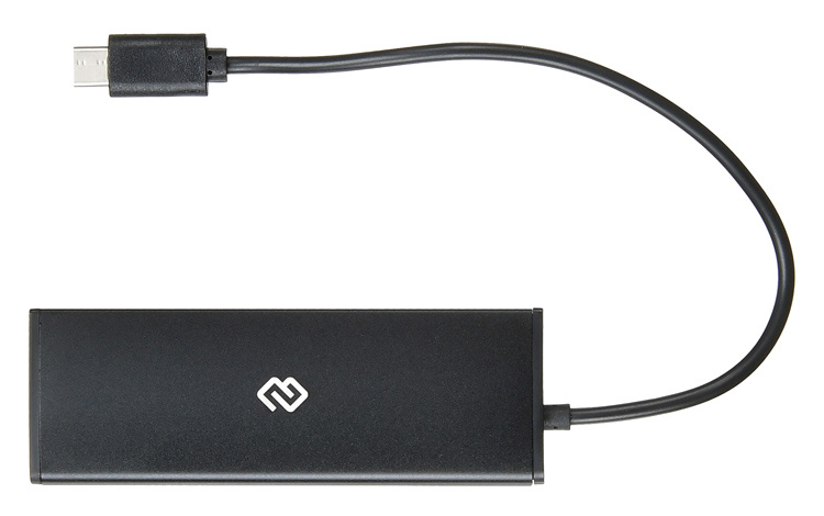 USB 2.0 HUB Digma HUB-4U2.0-UC-B (Type-C, 4 порта, активный, 0.2m, black)
