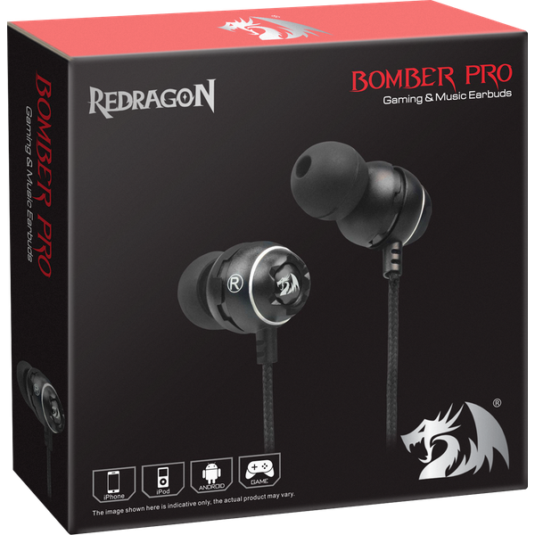 Наушники Redragon BOMBER PRO (затычки, для мобильных устройств, c микрофоном, 1.2m, black)
