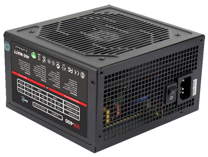 Блок питания AeroСool 400W (VX-400, 120mm, 20+4+4+4pin, PCI-E 6pin, 2*SATA, 2*HDD, 1*FDD) OEM