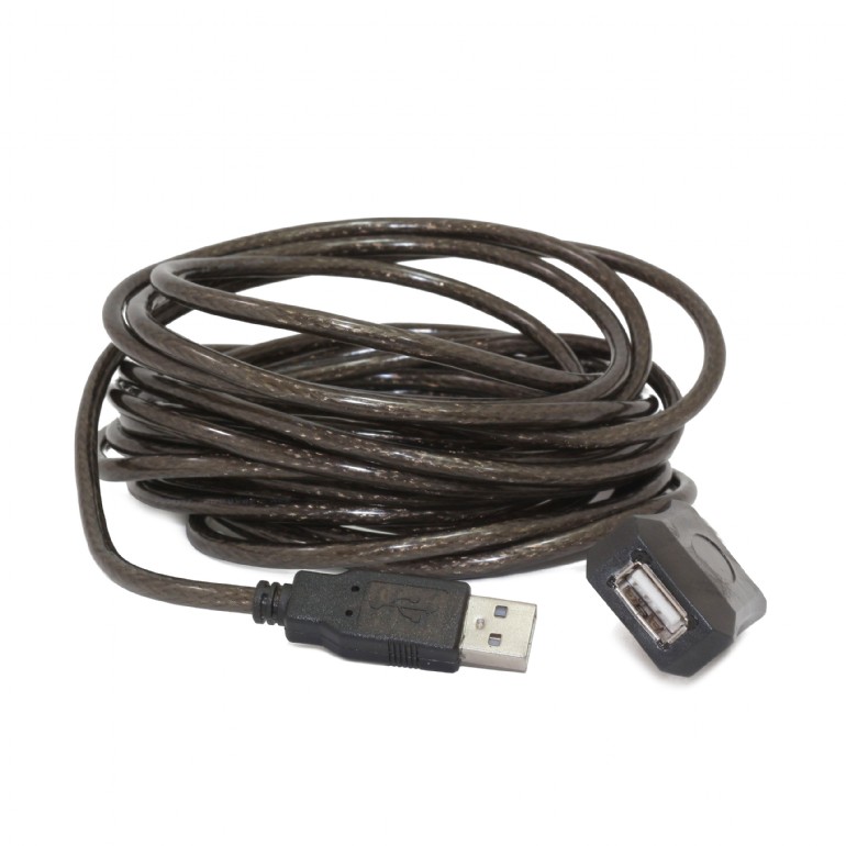 Кабель USB 2.0 Am - Af удлинительный 15m (UAE-01-15M, активный (до 30m max каскадным соединением), black) Cablexpert