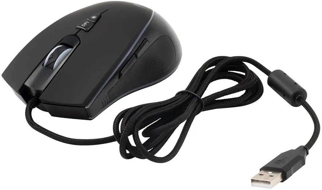 Мышь Acer OMW131 (USB, optical, 6400dpi, игровая, RGB подсветка, soft-touch, 1.5m, black)