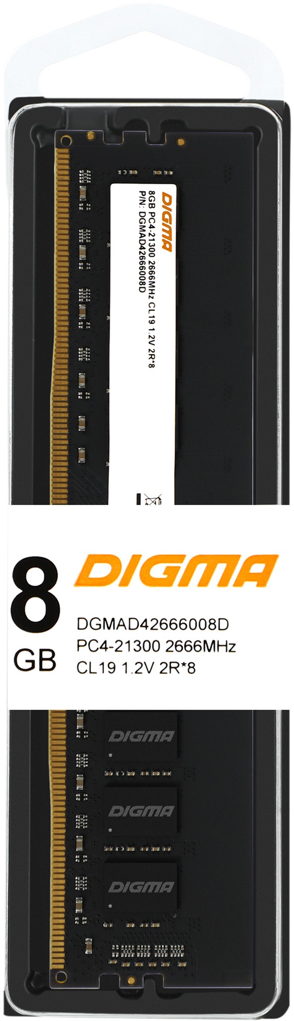 Память DDR4 8Gb PC21300, 2666MHz, Digma DGMAD42666008D