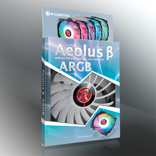Вентилятор RAIJINTEK Aeolus beta - ARGB (120x130x13mm, Hydro, 600-1200rpm, <22dBa, 4pin, PWM, ARGB LED, black-white) RTL