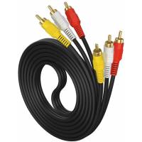 Кабель аудио джек 3 RCA --> 3 RCA, 3.0m (black)
