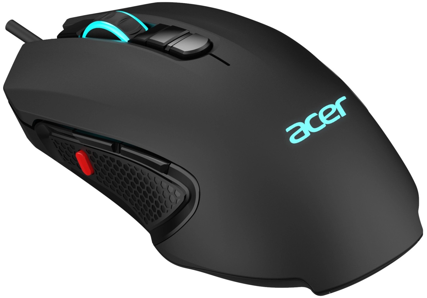 Мышь Acer OMW160 (USB, optical, 6400dpi, игровая, RGB подсветка, soft-touch, 1.8m, black)