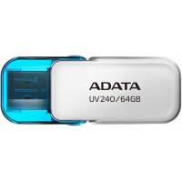 Флеш накопитель USB 2.0 64Gb ADATA UV240 (AUV240-64G-RWH, white-blue)