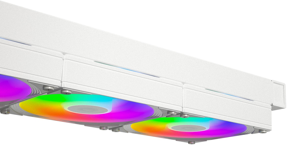 Водяное охлаждение ID-Cooling FX360 INF WHITE (1150/1151/1155/1156/1200/1700/1851/AM4/AM5, Радиатор: Al, Водоблок: Cu, 3 вентилятора: 120mm, 300-2000rpm, <27dBa, 4pin, PWM, ARGB, Помпа: 2900rpm, 25dBa, 3pin, 300W, white) RTL